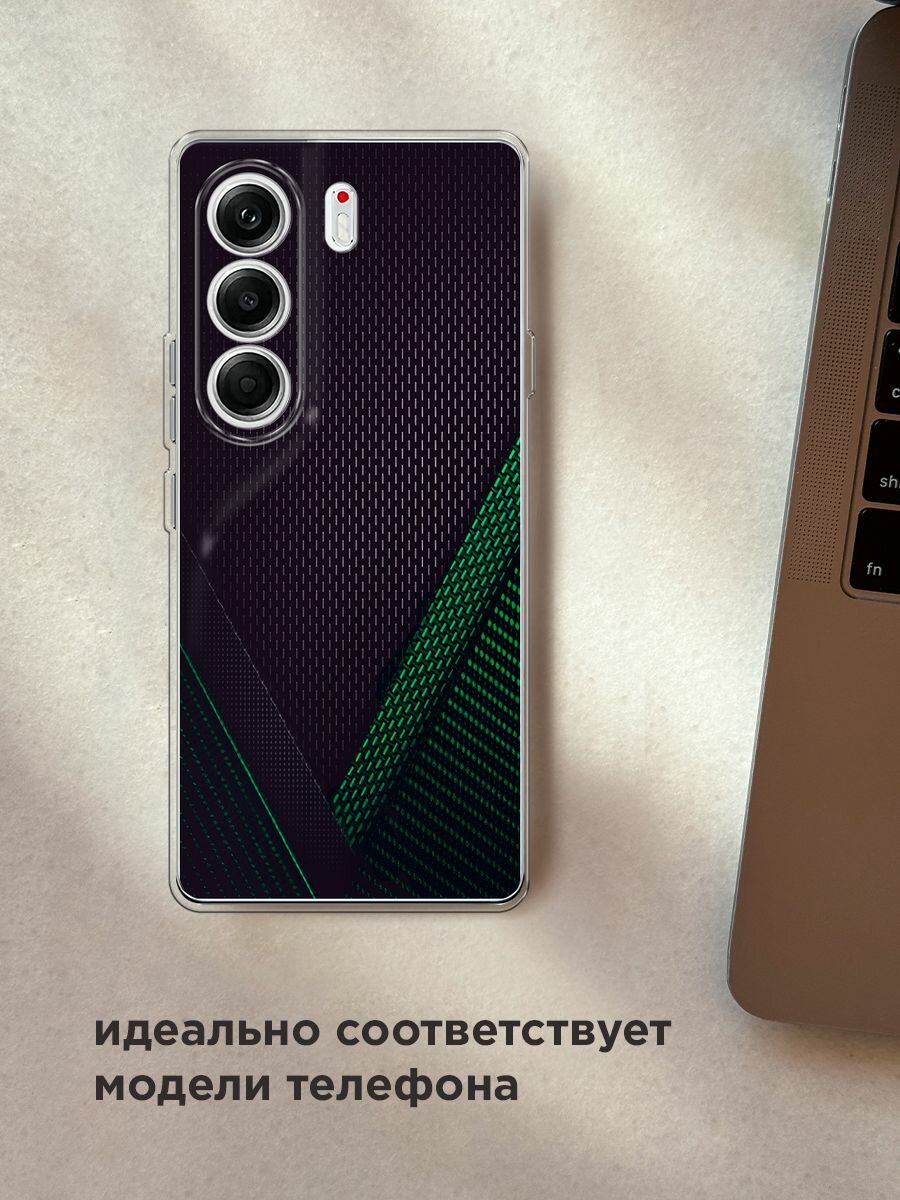 Чехол на Tecno Camon 40 Pro 5G / Текно Камон 40 Про 5G с принтом "Зеленый карбон" — фото 1