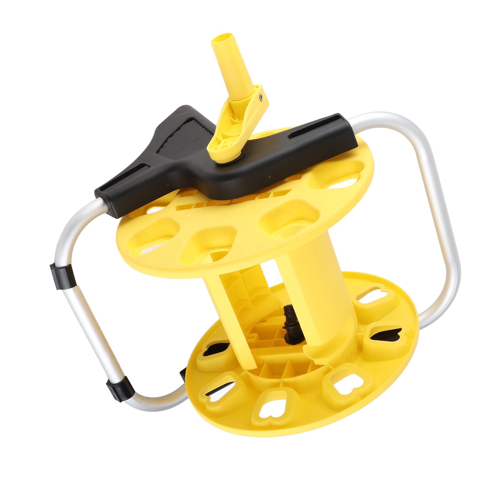 Тележка для садового шланга с катушкой Желтая тележка с катушкой для шланга Тележка для водяного шланга вмещает 30 м водопроводных труб