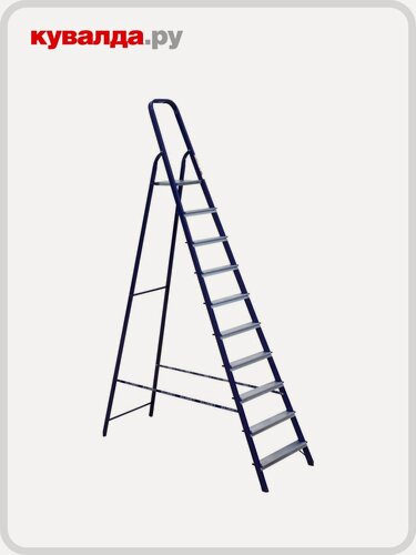 Изображение товара Стремянка стальная алюмет M 8410 10 ступеней профиль 40х20
