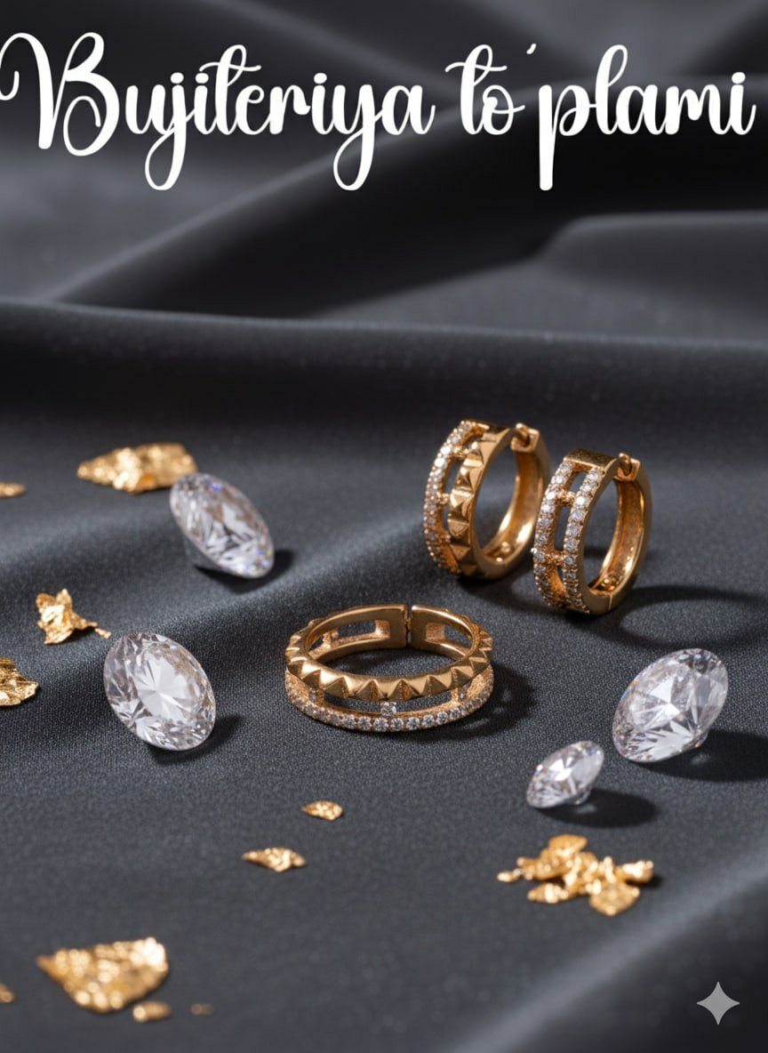 Комплект бижутерии: серьги, кольцо, Swarovski Zirconia