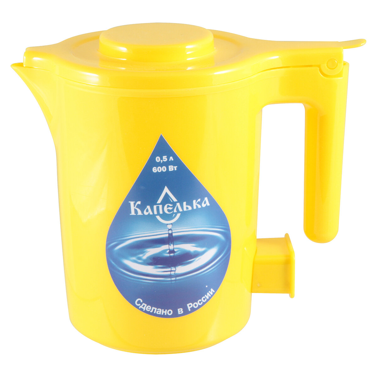 Чайник электрический Капелька 05 л 600 вт желтый индикатор уровня воды