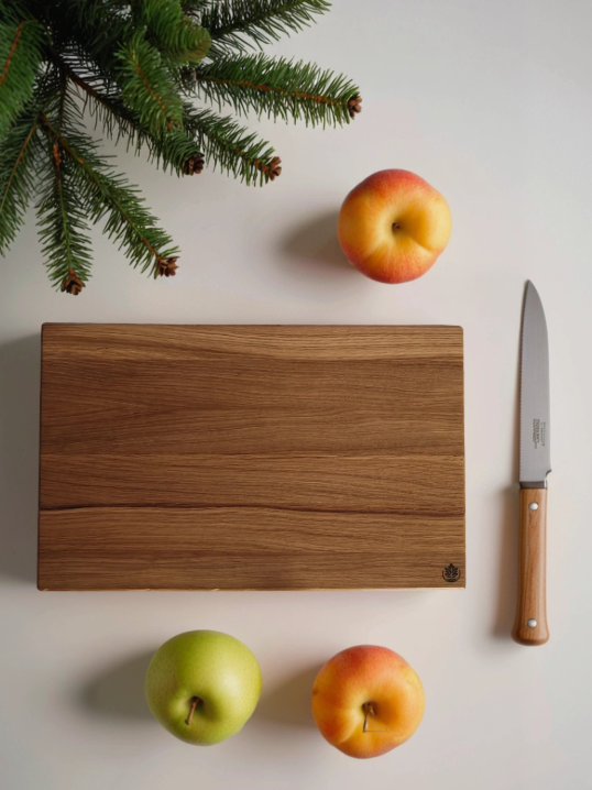 Доска 25х40см дуб разделочная в подарочной коробке толщина 2см