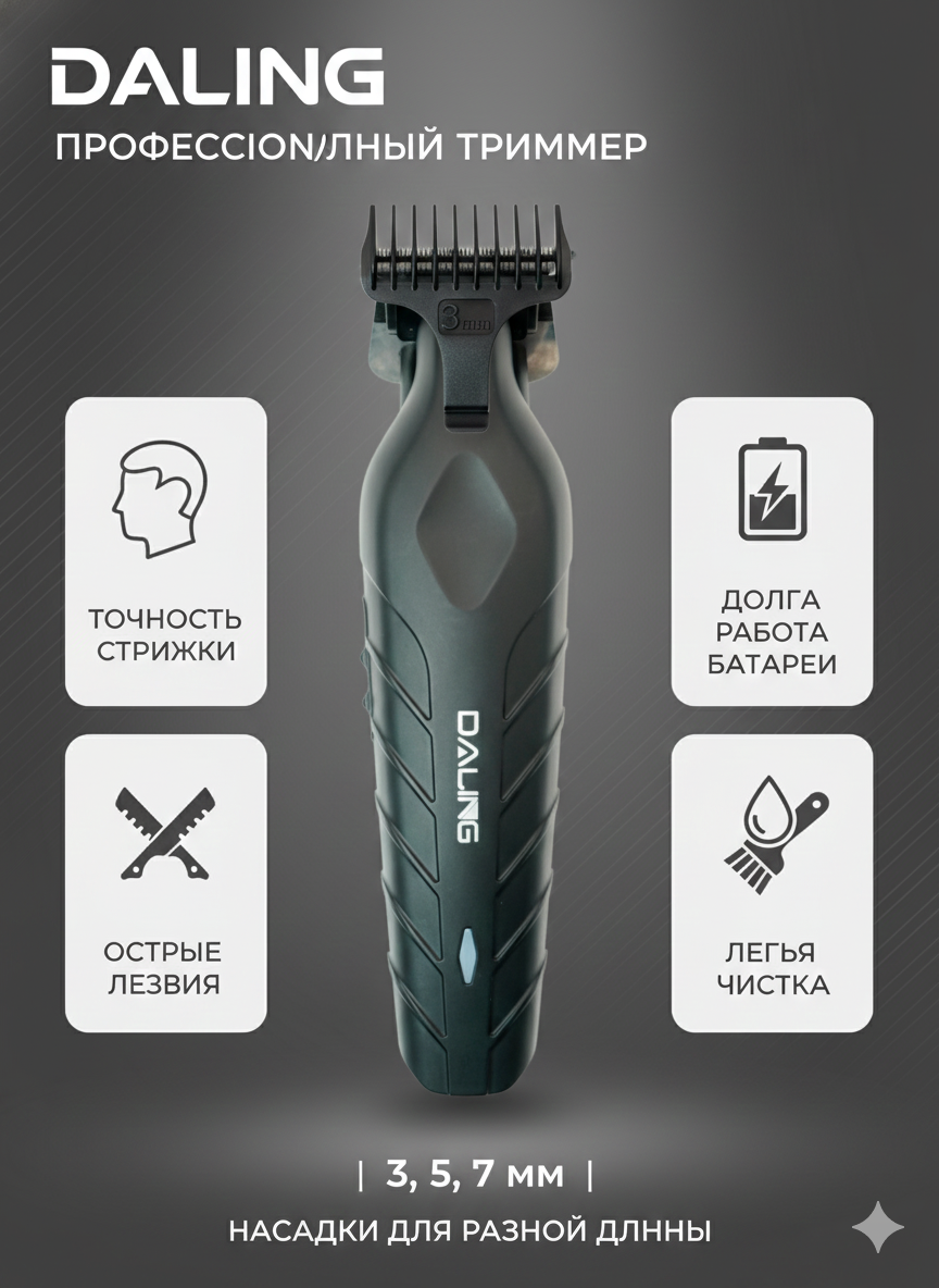 Беспроводная машинка для стрижки волос Машинка для стрижки Daling Trimmer высокая точность, для мужчин