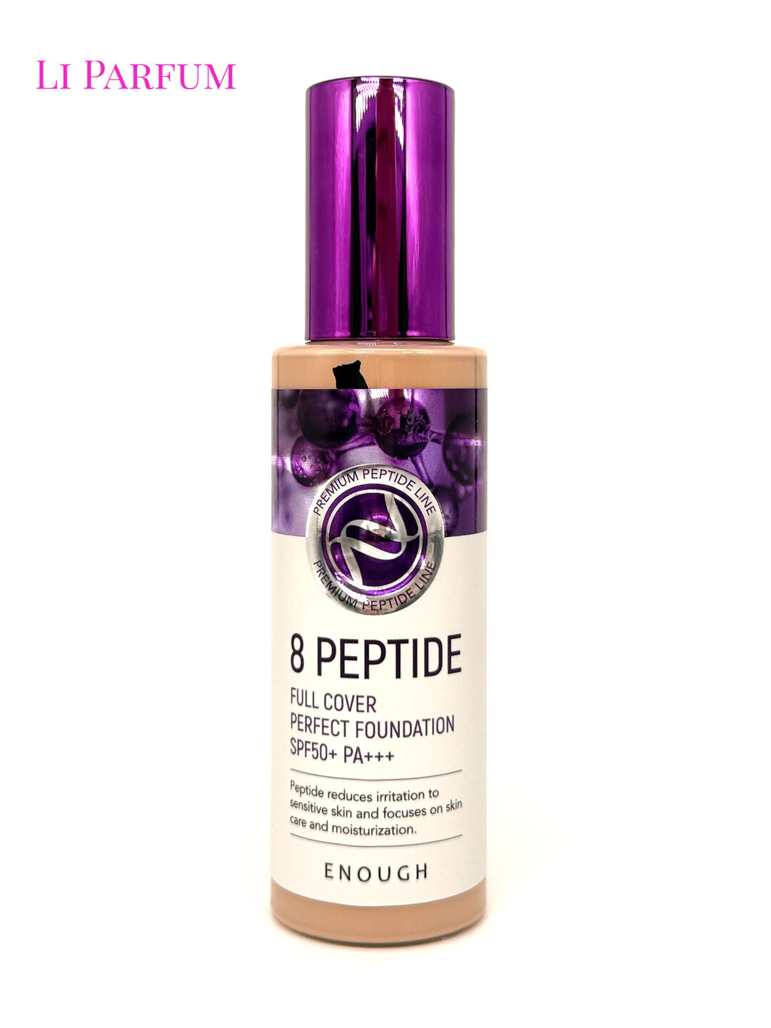 Enough 8 Peptide — тональный крем с пептидами, плотное покрытие увлажняющий SPF50+ PA+++, тон 13 светлый беж 100 г