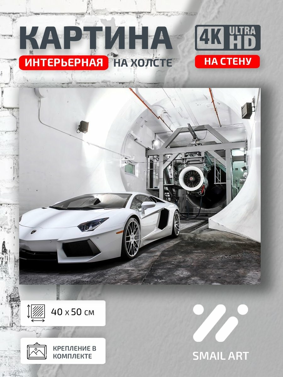 Картина на холсте интерьерная 40 на 50 на стену Труба Car для офиса авто дизайн интерьер