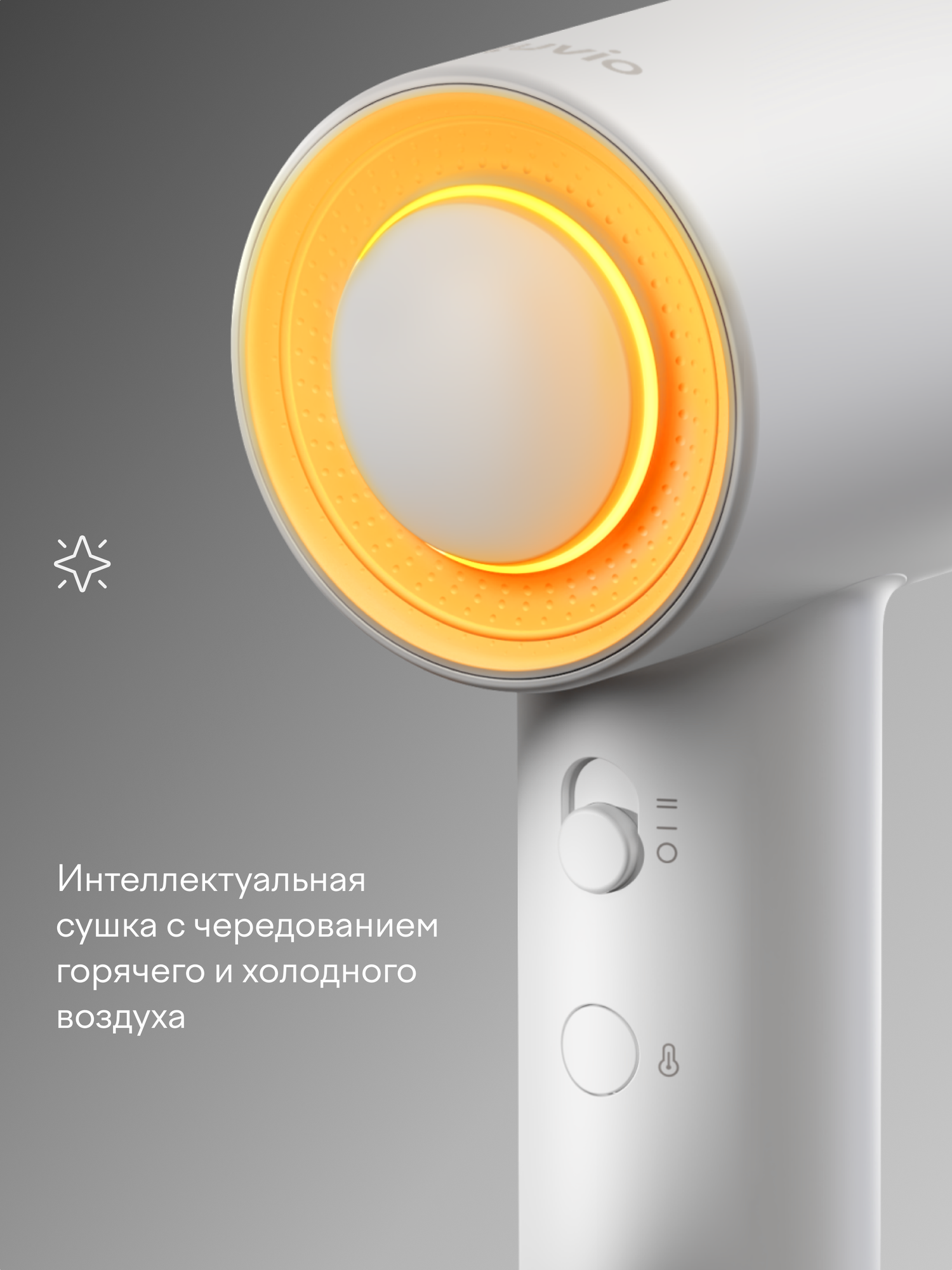 Фен для волос с BLDC-мотором и диффузором, Tuvio HD16EI01, белый — фото 1