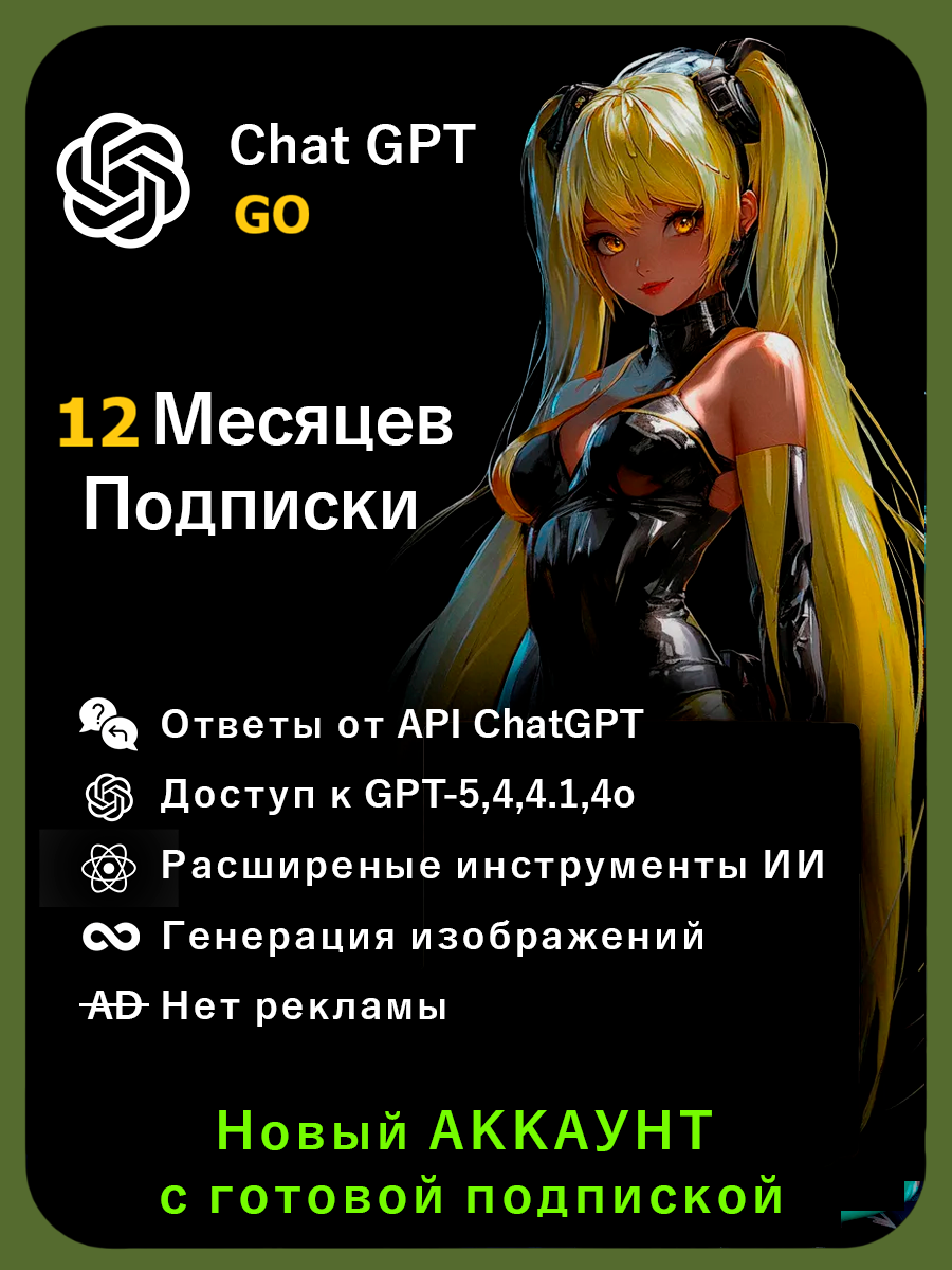 Chat GPT GO готовый аккаунт с подпиской на 12 месяцев GPT 5.2