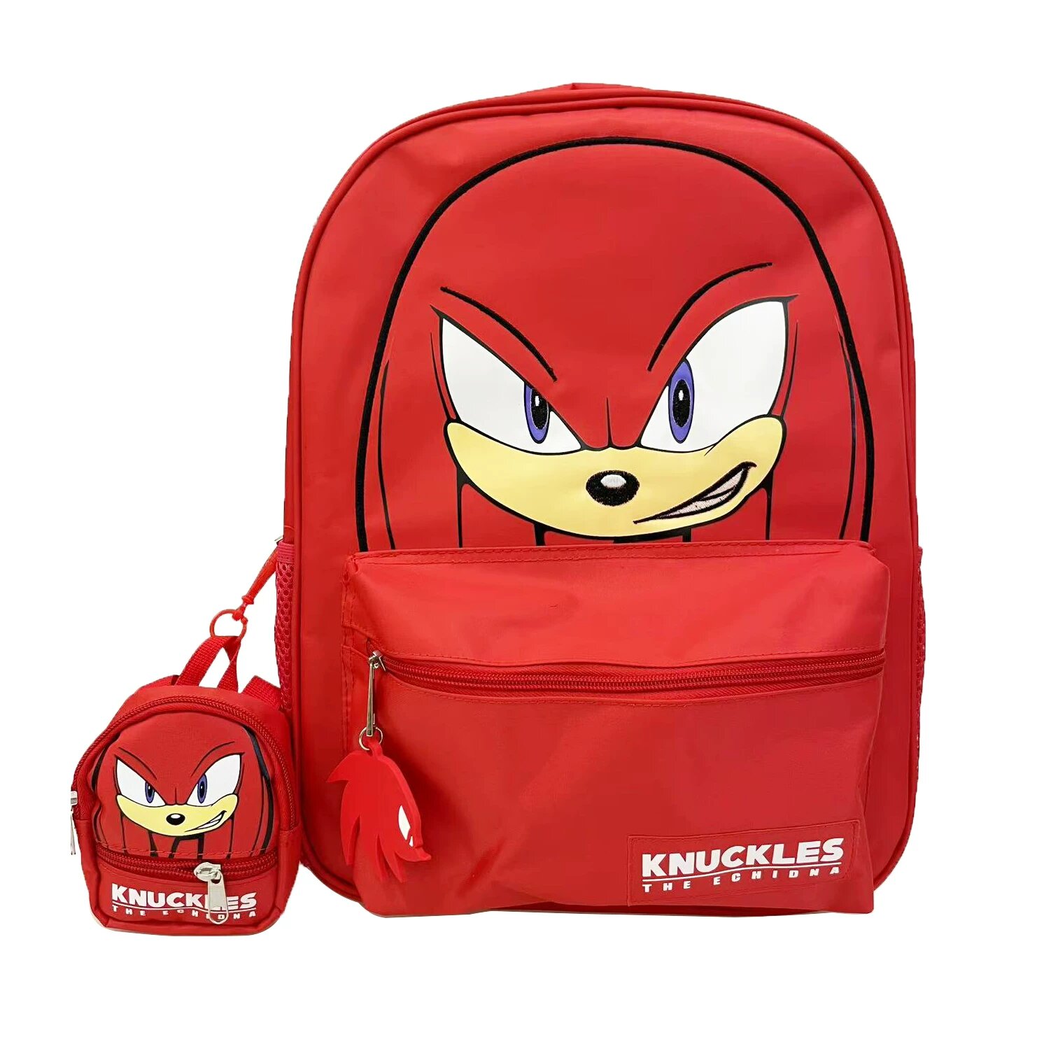 Сумка SONIC красная для школьников начальной школы с боковым карманом, дышащая и легкая, 30x12x40 см