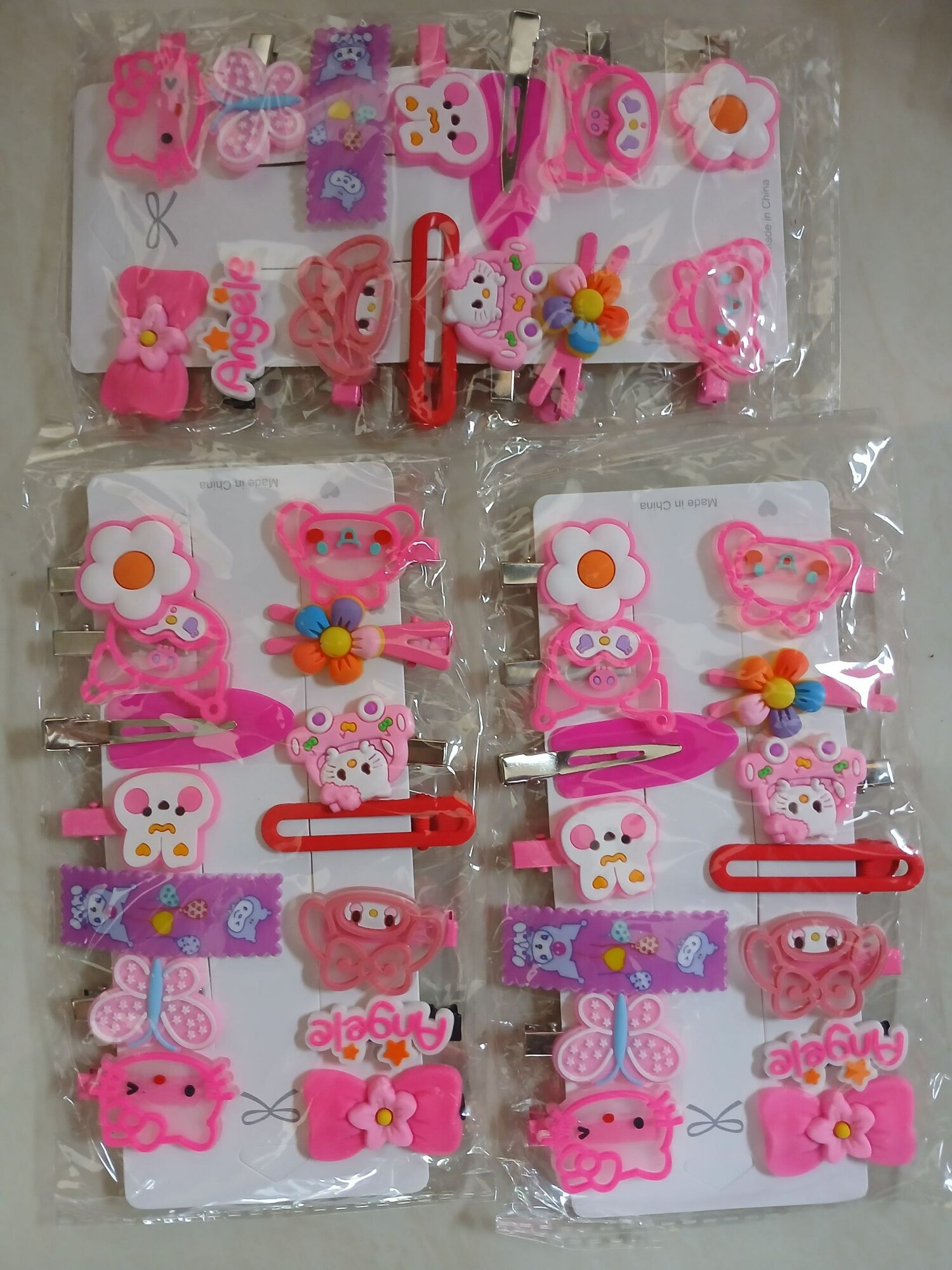 Заколки CORG, для девочек, металл, пластик, силикон, голубые — фото 1