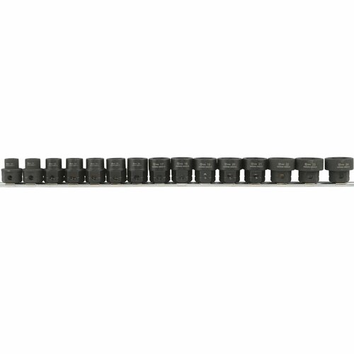 фото Garwin industrial 626620-set15 набор ударных головок 1/2" 15 пр. w/hex 10-24 мм, l= 28 mm