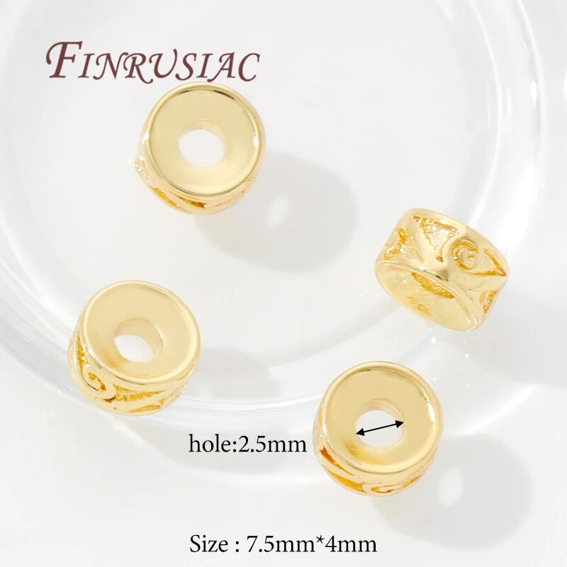 Бусины разделительные FINRUSIAC, 8 шт, 18K позолота