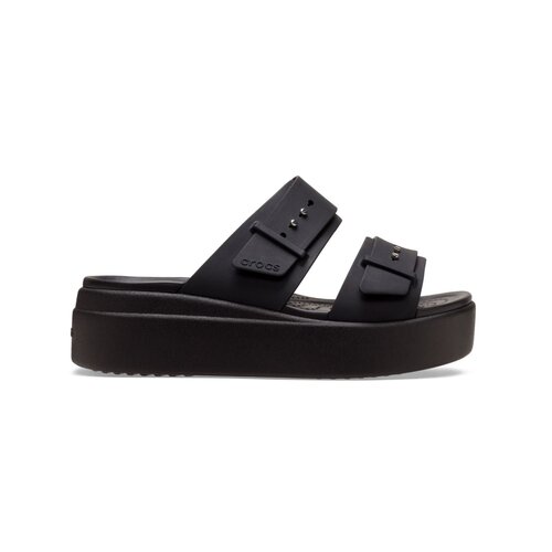 фото Шлёпанцы crocs brooklyn buckle, размер w7 us, черный