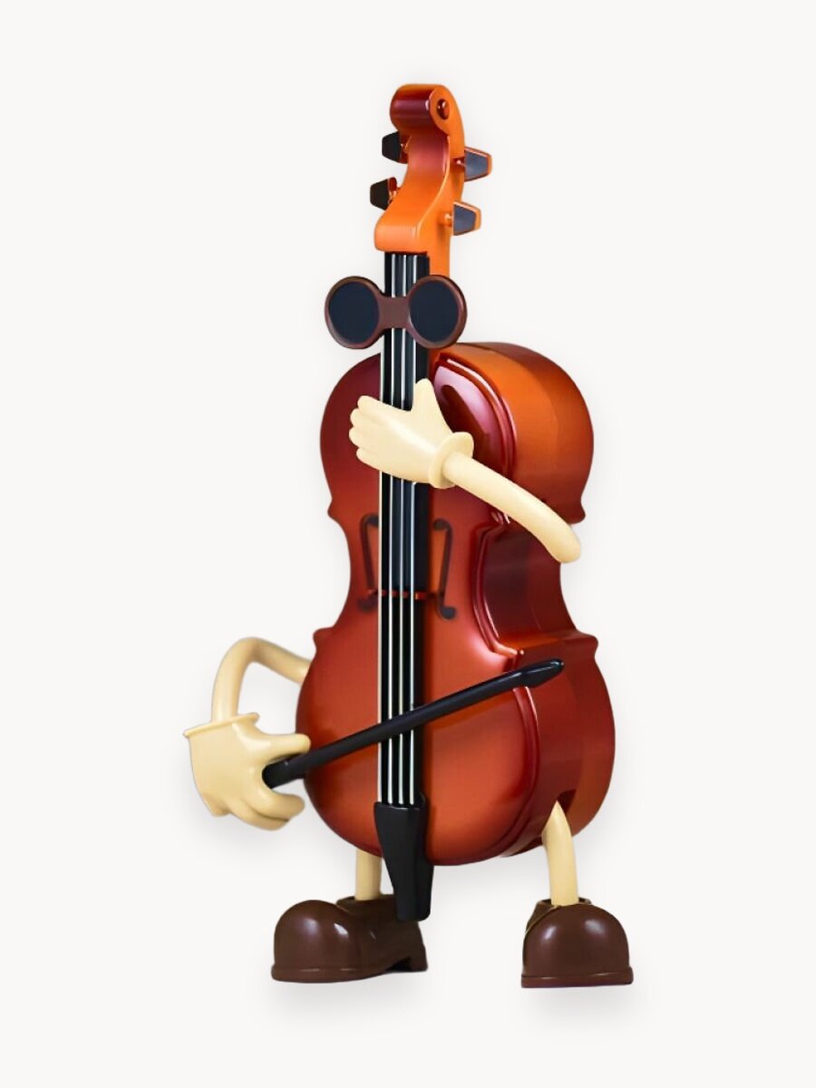 Шкатулка музыкальная в форме виолончели. Подвижная. Декоративная музыкальная шкатулка подарок