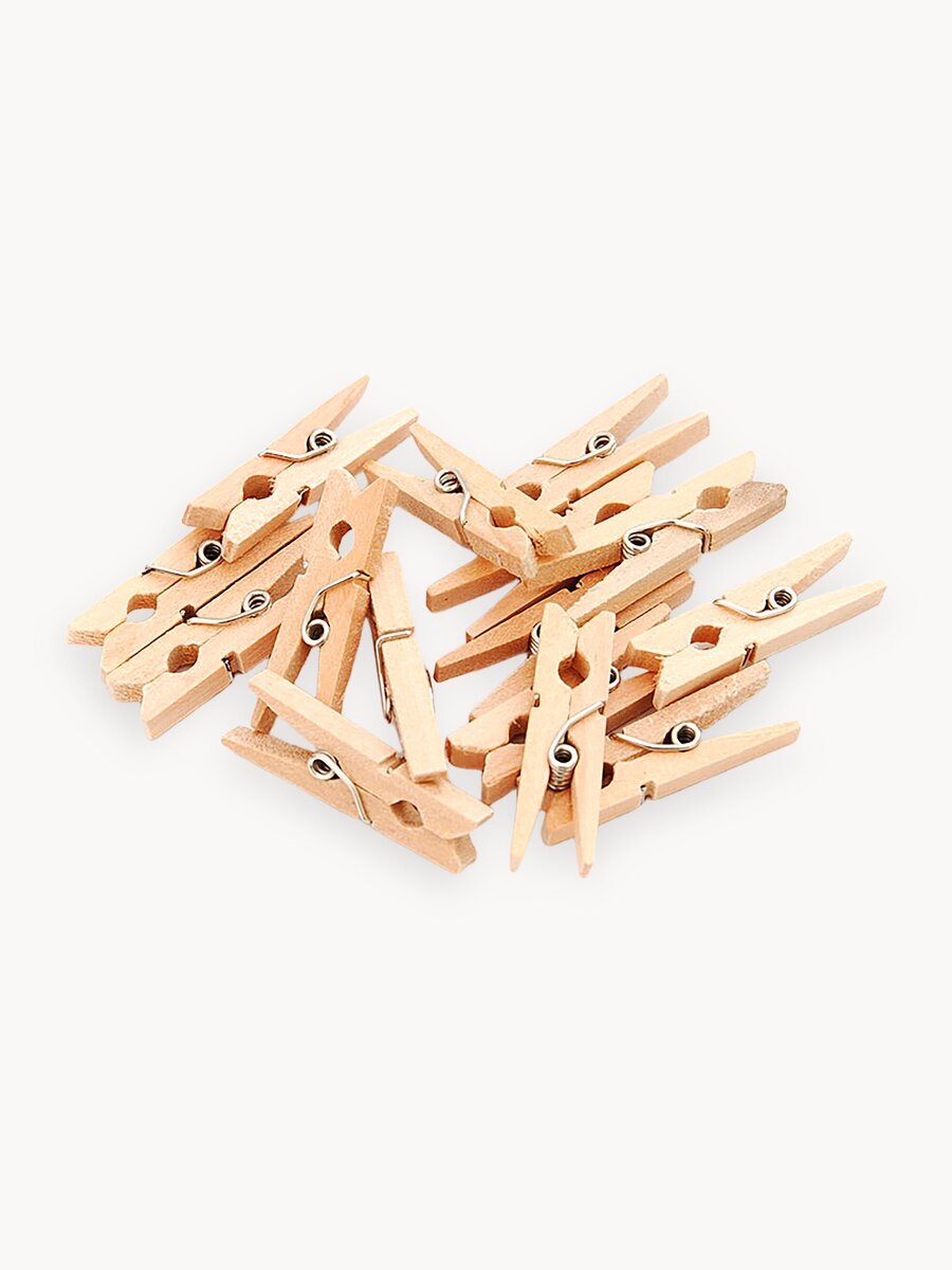 Белоснежка 860-DB Прищепки декоративные 25 шт. нат. дерево Для декора и оформления скрапбукинга