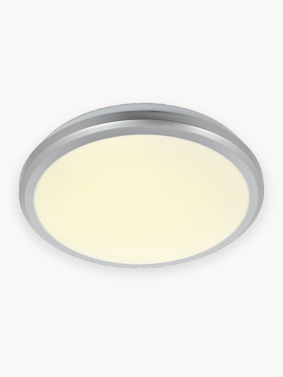 Светильник LED IEK ДПБ 3105, 24Вт, 4000K, IP54, круг, серебро, холодный белый, настенно-потолочный