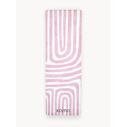 Коврик для йоги и фитнеса, Kama, 6 мм, бело-розовый, полоски