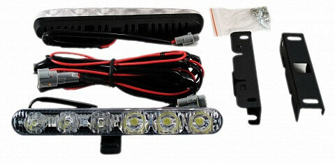 Дневные ходовые огни 6 LED "Вымпел" DRL-HP-L6 (метал. корпус)