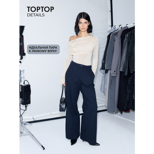 фото Брюки палаццо toptop, размер xs, синий