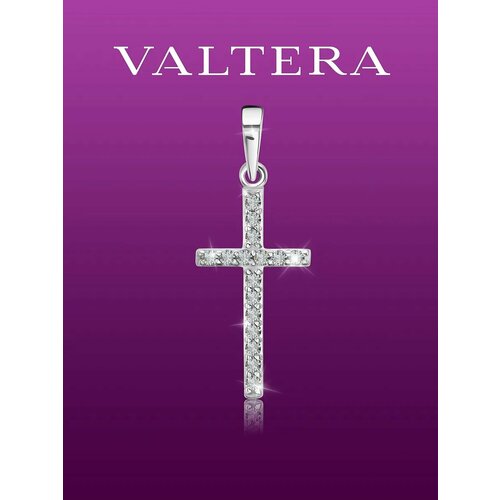 фото Подвеска valtera, серебро, 925 проба, родирование, фианит, бесцветный