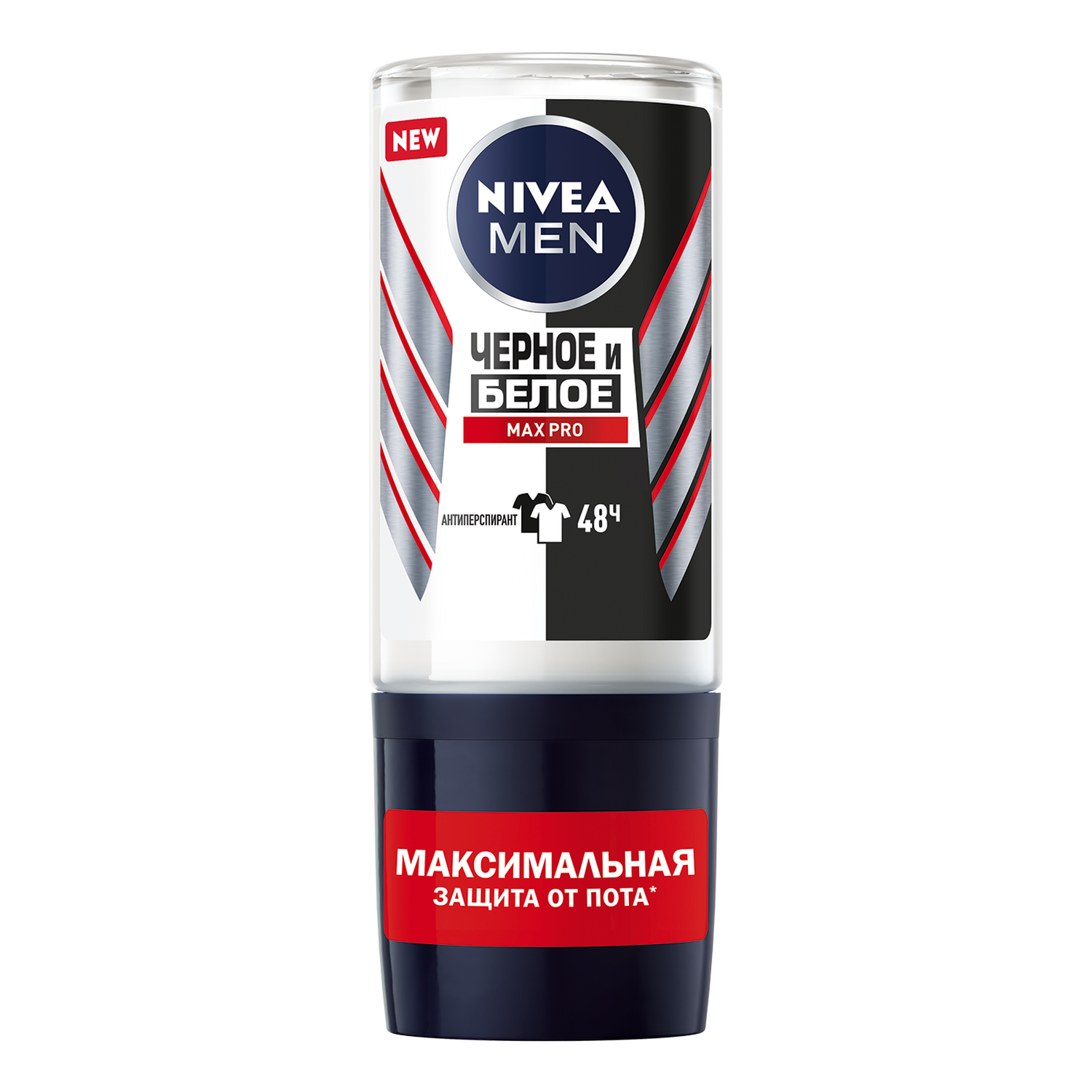 Антиперспирант Nivea Men Max Pro, роликовый, Черное и Белое, 50 мл — фото 1