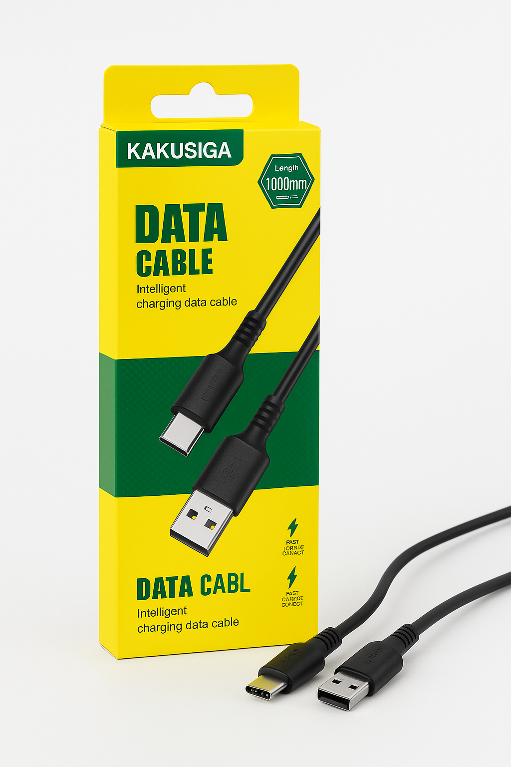 Кабель Kakusiga, CAT8, USB Type-C, для быстрой зарядки, длина 1м, чёрный