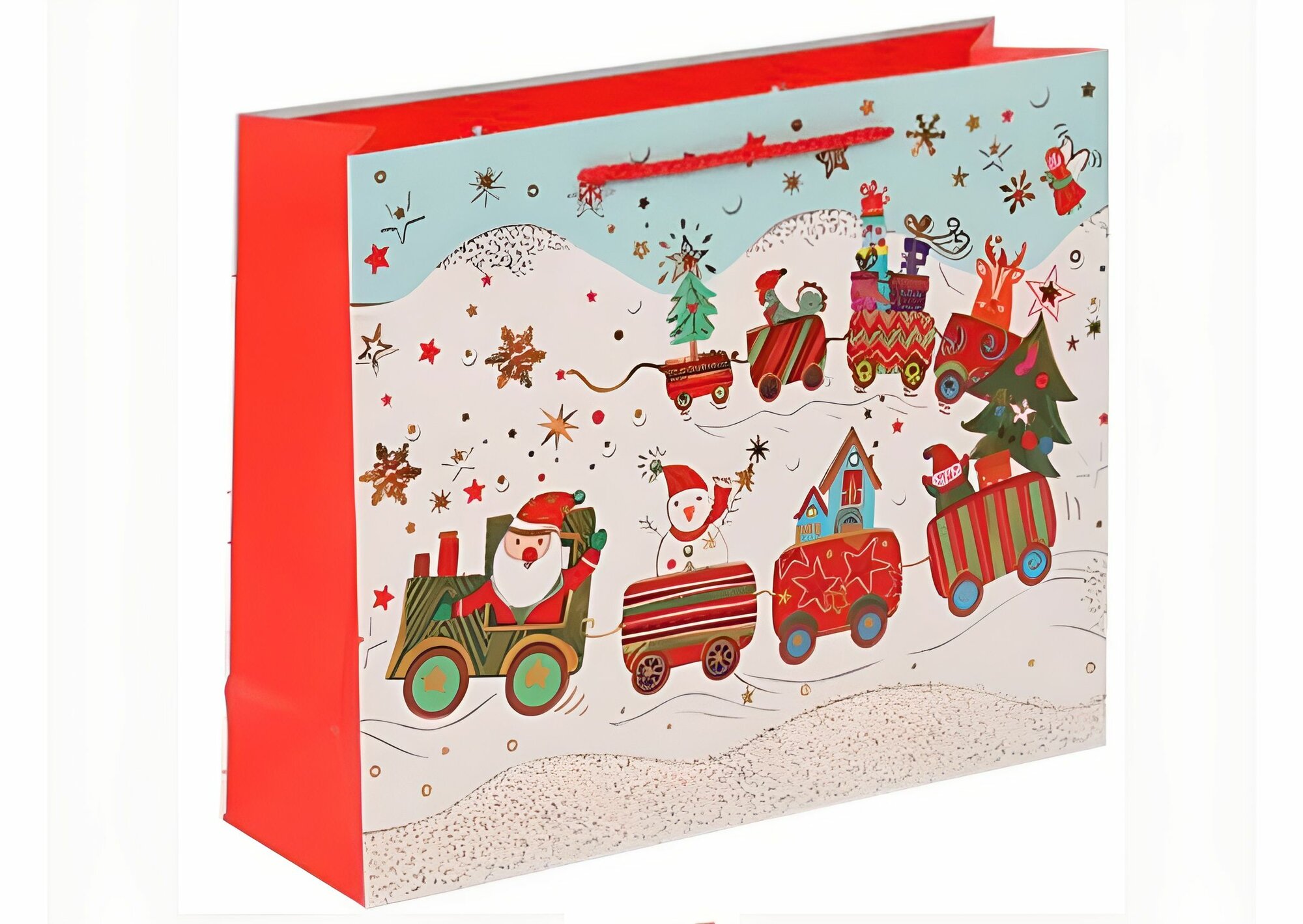 Пакет подарочный новогодний 32*26*10 см