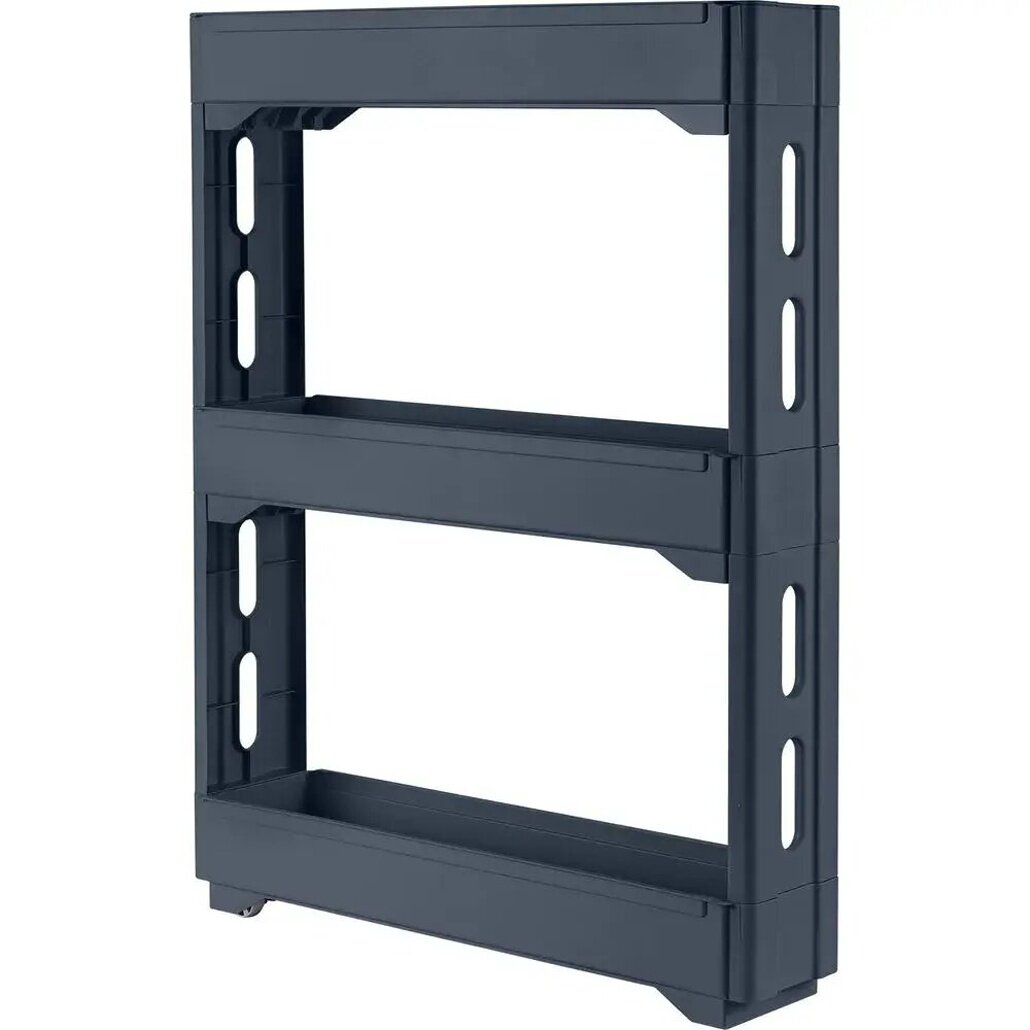 Этажерка Keeplex Regular на колесиках 3 секции пластик 53.7х8х71 см цвет серый