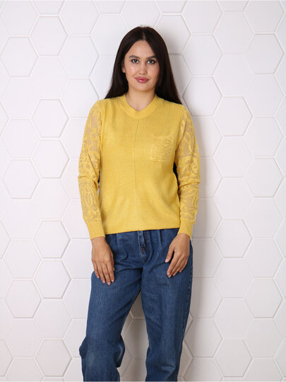 Свитер , размер OneSize, желтый — фото 1