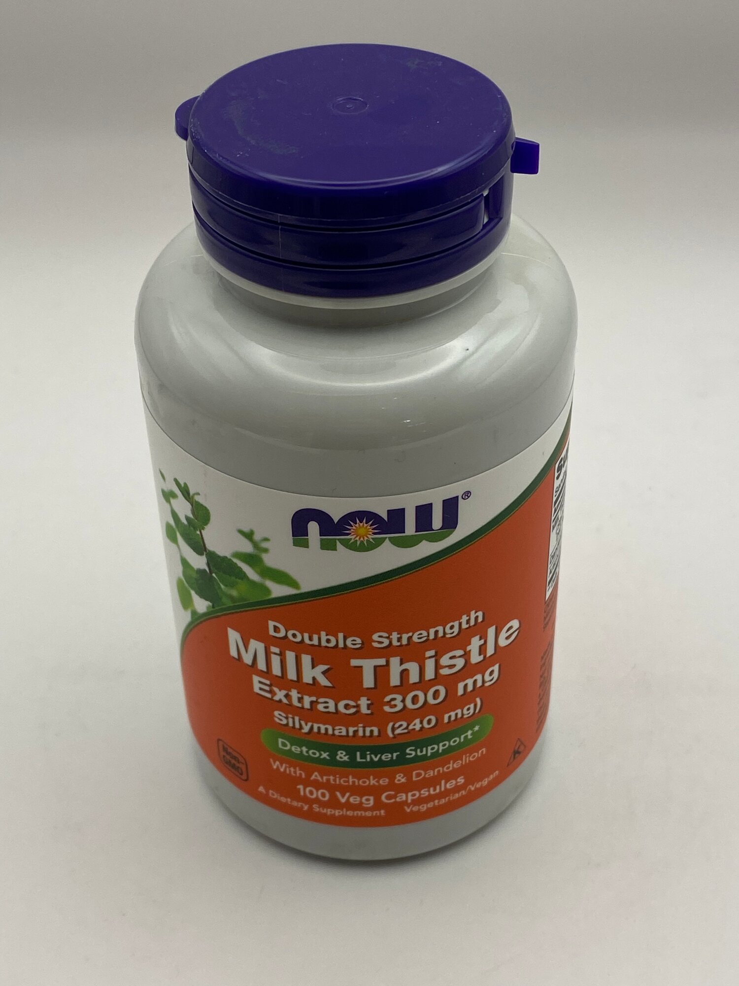 Расторопша NOW Foods Milk thistle silymarin, 100 капсул, 300 мг — фото 1
