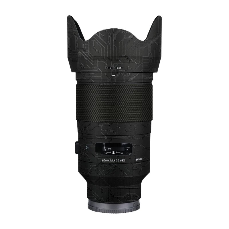 Наклейка для объектива Sigma 40mm f/1.4 для камеры Sony E Mount, черный схемный дизайн, высокая адгезия, прочная пленка