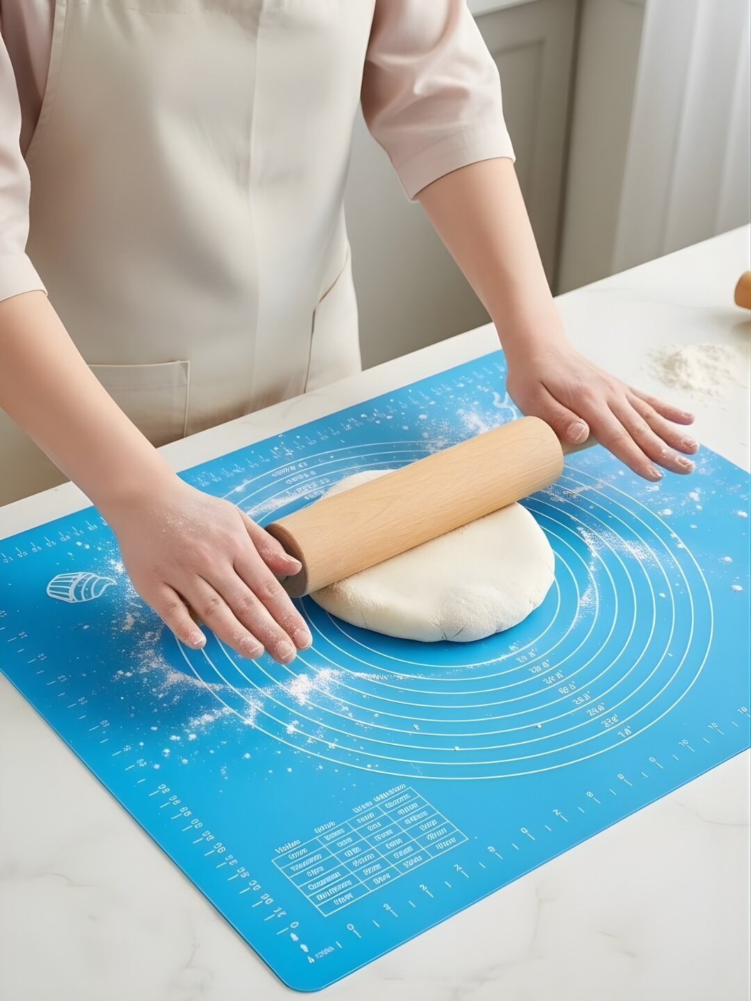 Силиконовый коврик для выпечки — размерный, нескользящий для раскатывания теста