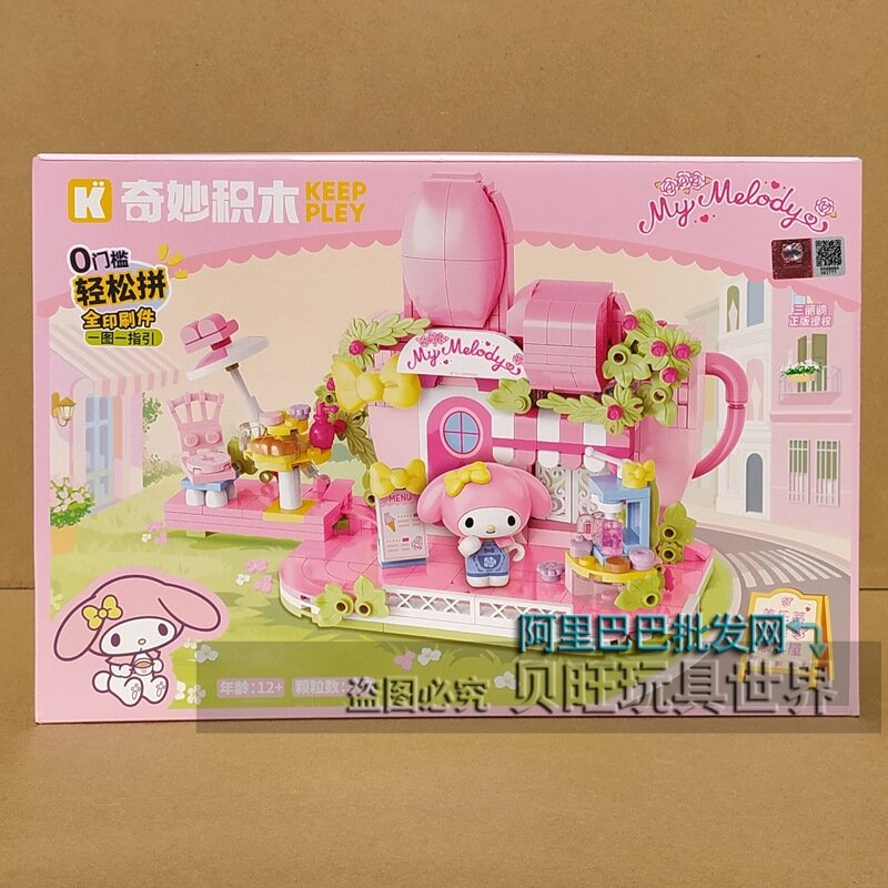 Кубики Keeppley K20891 с персонажами Sanrio Курами и Почкачо, уличная сцена, подарок для детей