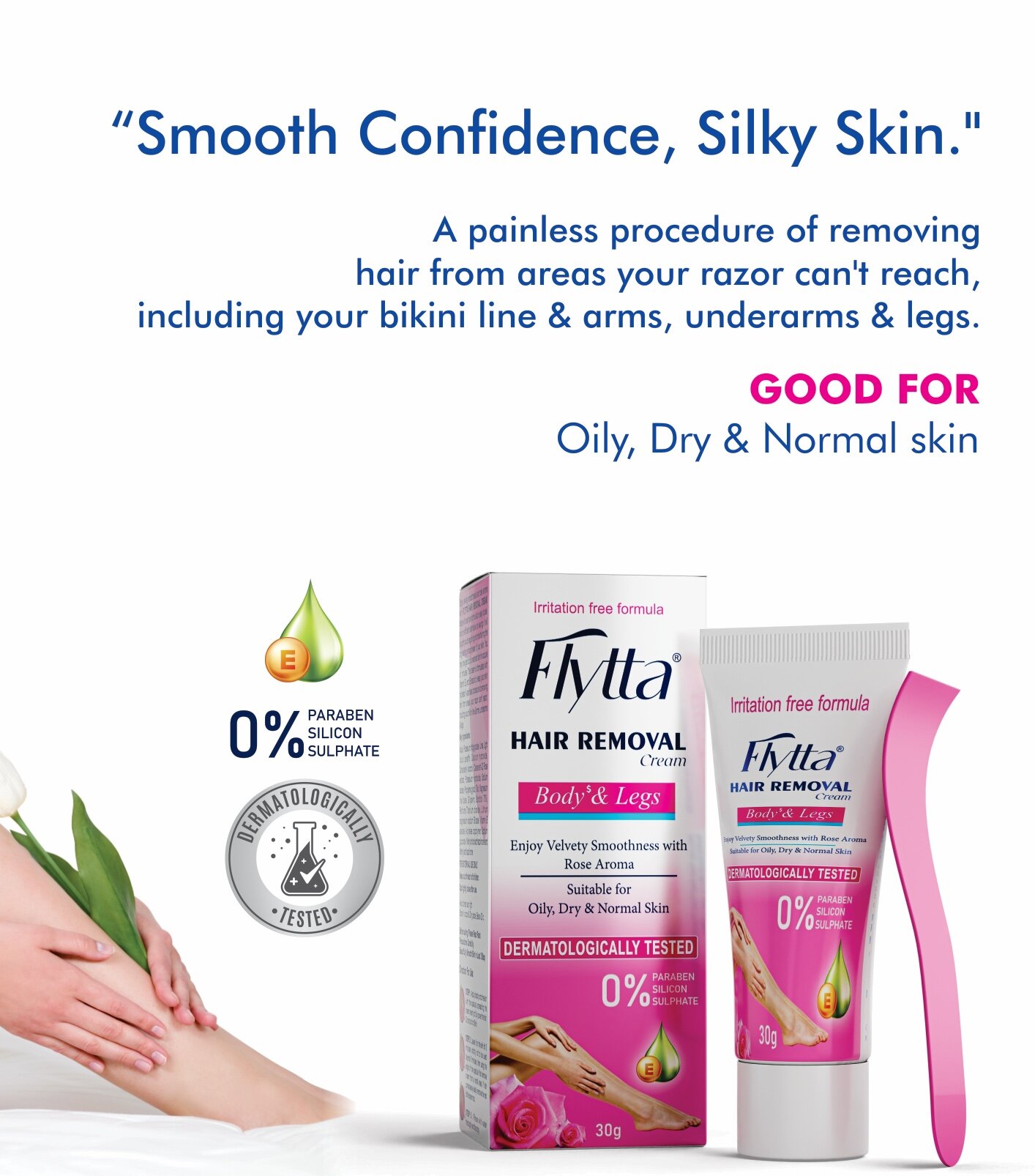 Крем для депиляции FLYTTA, 100 % натуральный, с аппликатором — фото 1