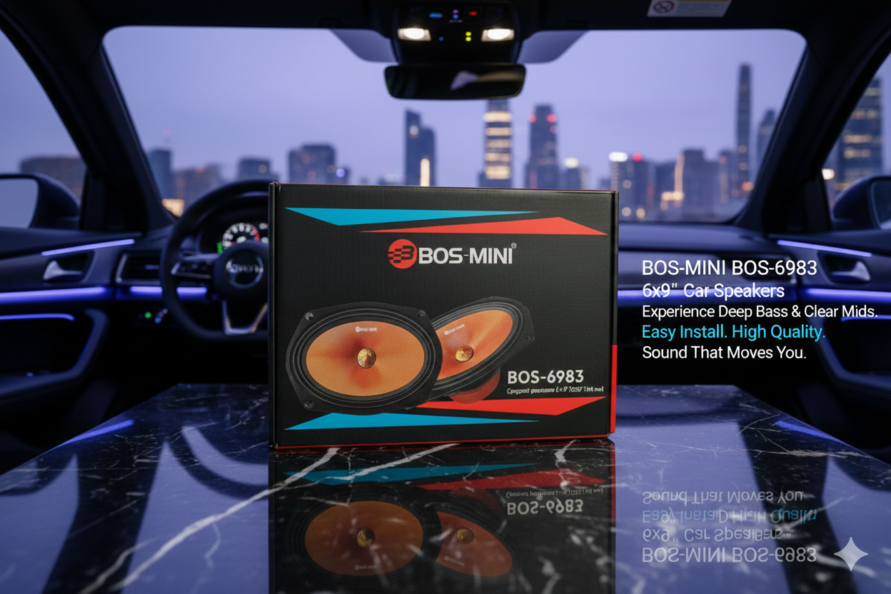 Автомобильные колонки Bos-6983, коаксиальная акустика, овальная15х23 см, 600Вт — фото 1