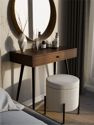 Изображение товара Туалетный столик с ящиком на железных ножках гримерный косметический