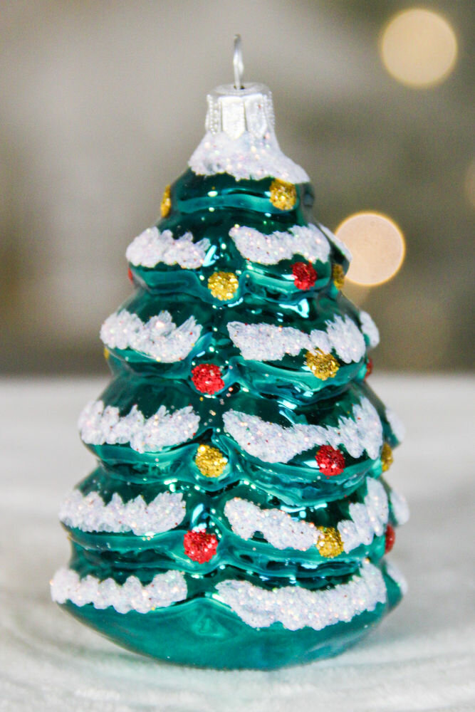 Елочная игрушка елочка зеленая, 105 мм, Елочка С539-зел