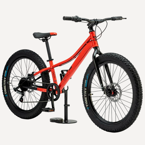 Изображение товара Подростковый велосипед полуфэтбайк BREND TIMETRY ORIGINAL TT274, диаметр колёс 24, 7 скоростей, красный, рама сталь