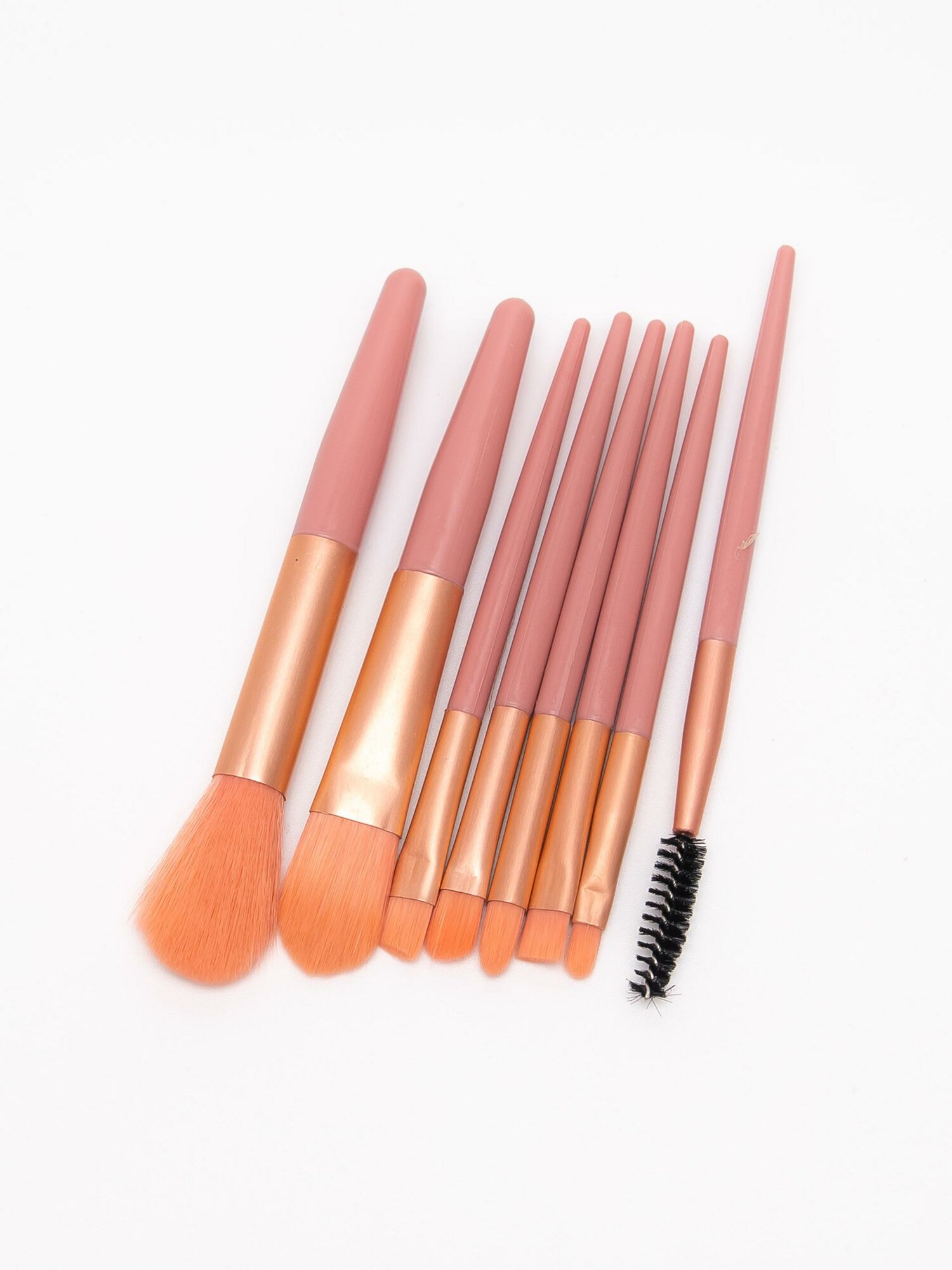 Набор кистей для макияжа "Универсальные", 8 шт, пластик, коралловый, 11 см