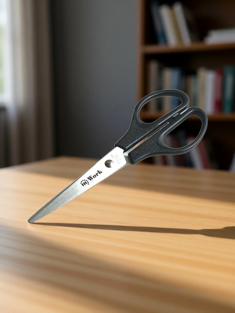 Ножницы бытовые L 170 мм, нержав. сталь, пластик. ручки, InWork