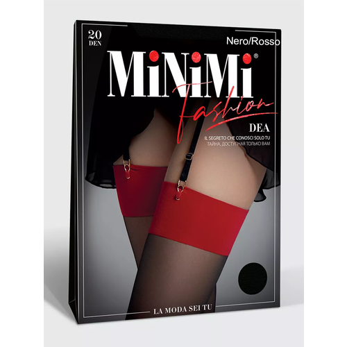 фото Чулки minimi dea 20, размер 1-2/44, красный/черный