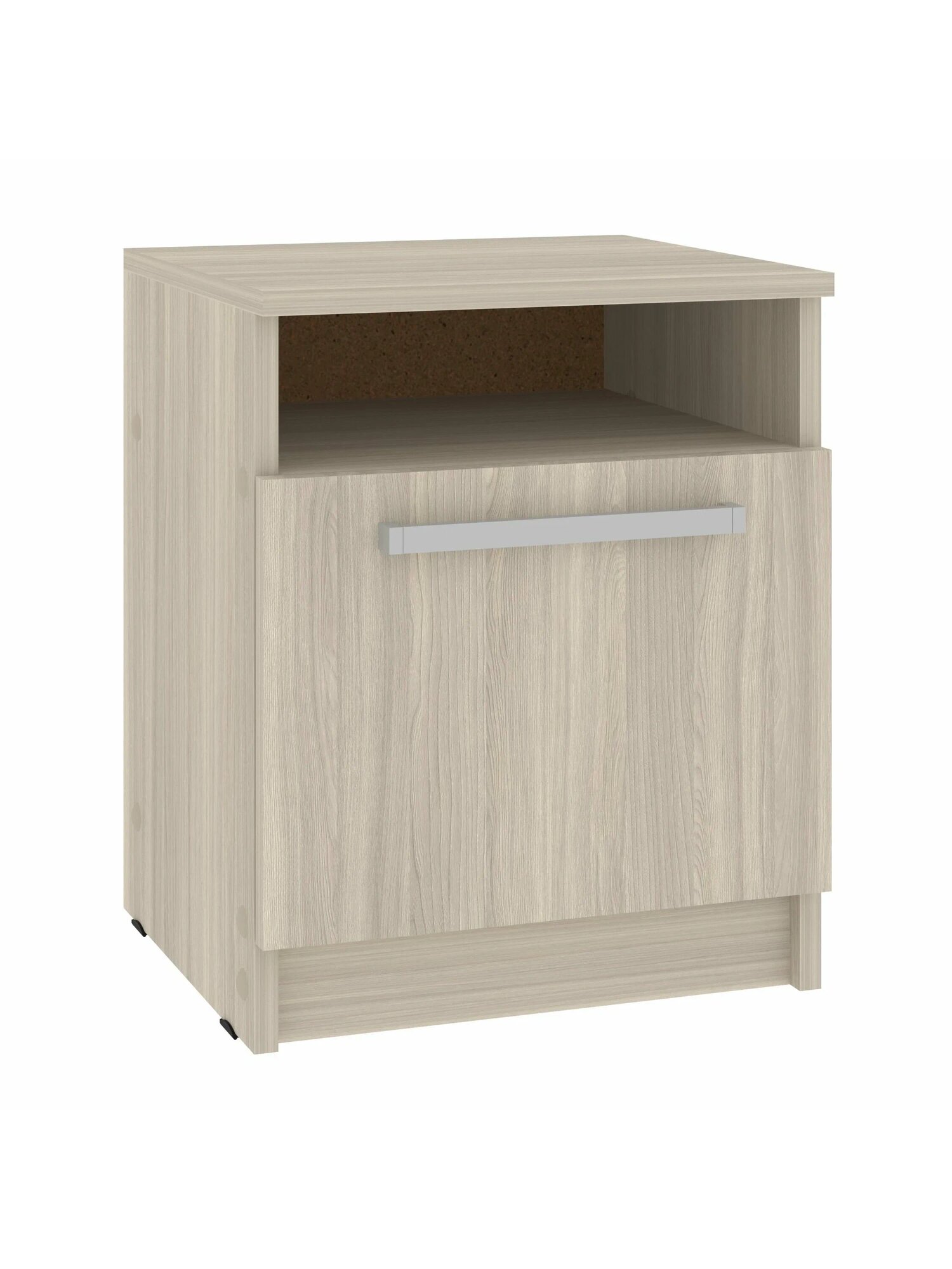 Тумба прикроватная №1, 40х40х55 см, с полкой, ЛДСП - ясень светлый