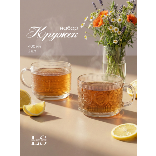 Набор кружек для чая и кофе 2 шт Limpid Side, 400 мл