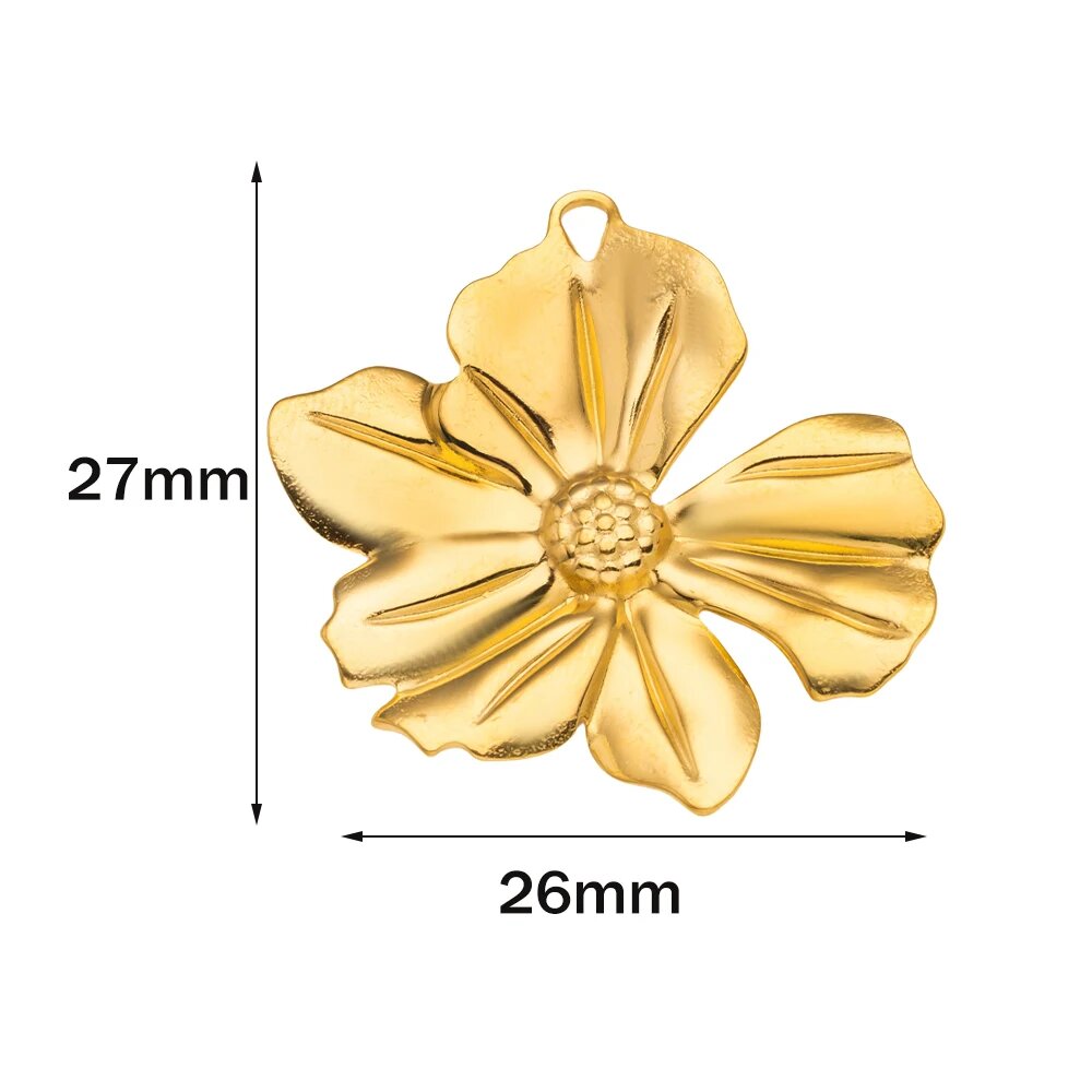Набор шармов из нержавеющей стали золотого цвета Gold 26x27mm