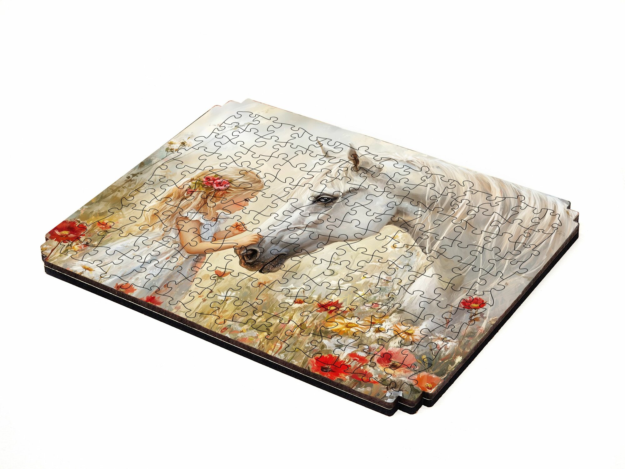 Пазл Алма мини 150 деталей. Белая лошадь — фото 1