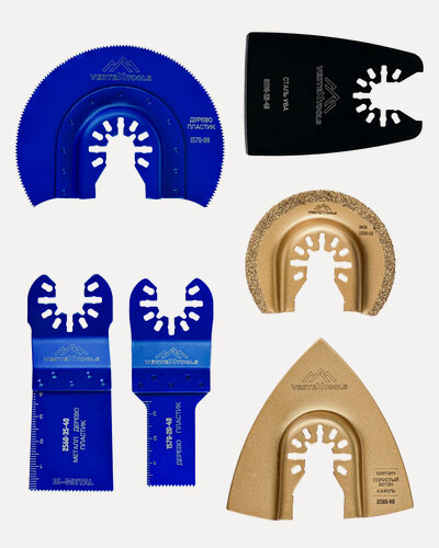 Изображение товара Набор быстросъемных насадок VertexTools для реноватора, 6 предметов