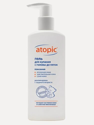 Изображение товара Гель для купания Atopic, с головы до пяток для детей и взрослых, 250 мл