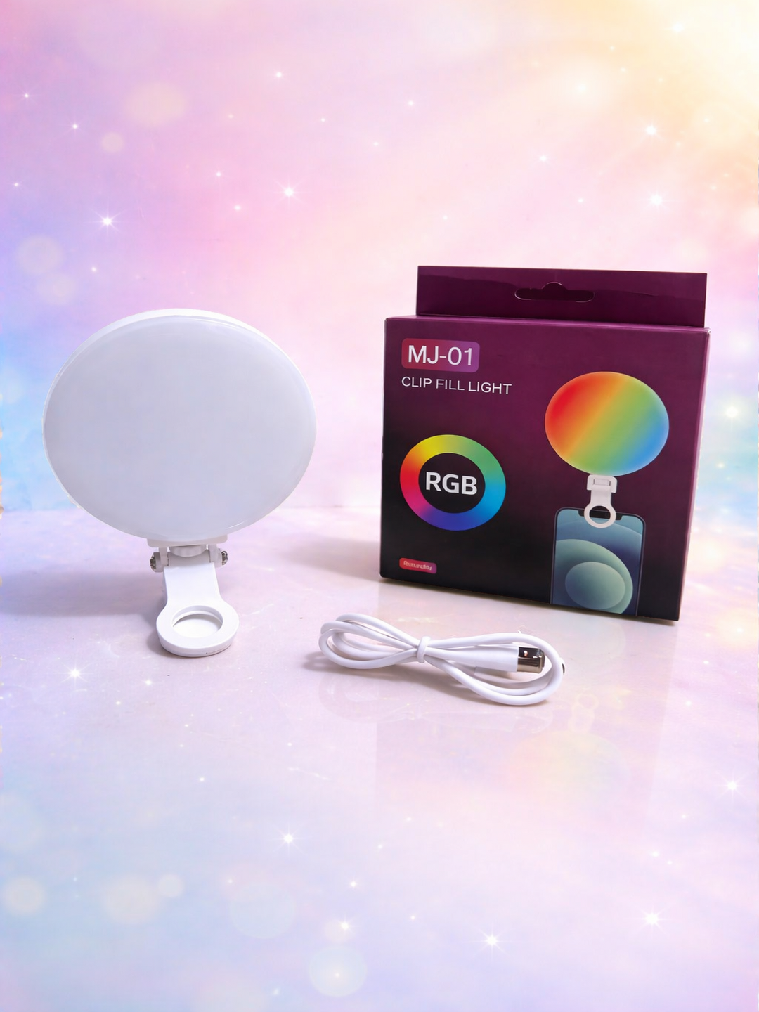 Мини-лампа для селфи, с зажимом для телефона, в форме круга, сердца и других форм