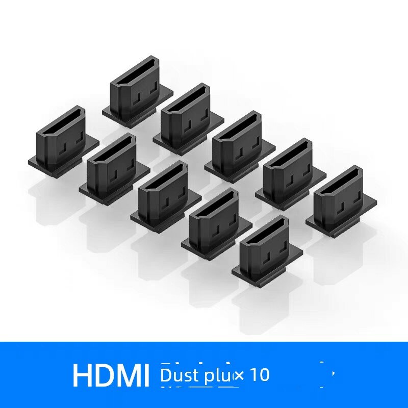 10 шт. колпачков для HDMI-разъемов видеокарты, черный цвет, антиоксидантная защита - универсальная подгонка