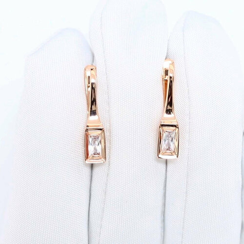 фото Серьги diamant online, красное золото, 585 проба, фианит, , прозрачный