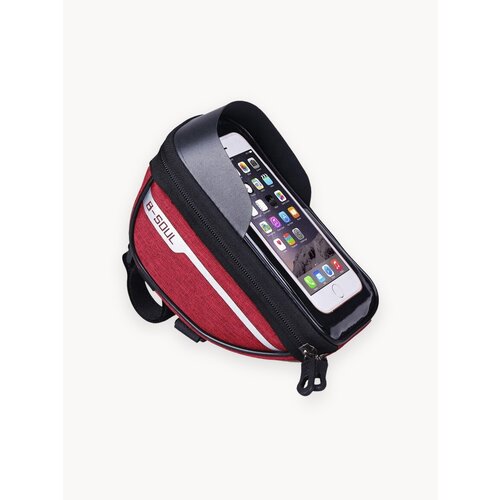 Велосипедная сумка на руль. Держатель для телефона. Красная